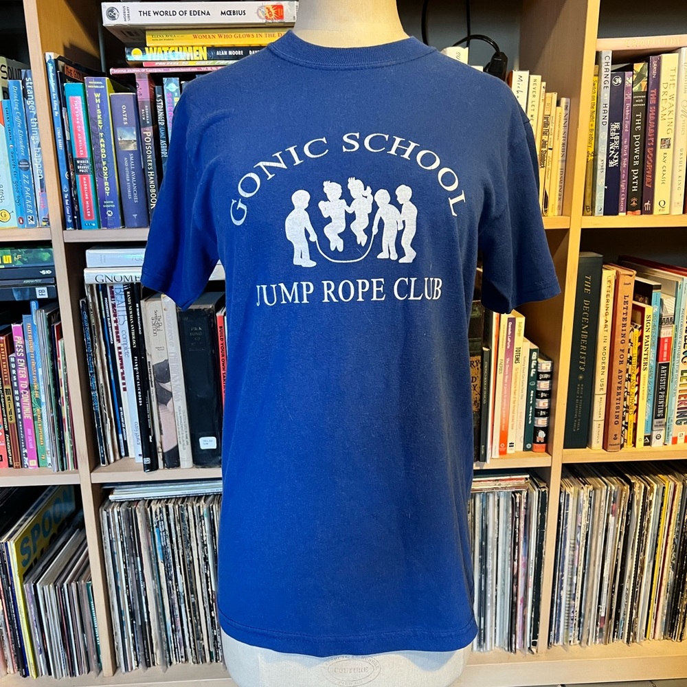 Vintage 90s novelty tee Maine jumprope club indie nerd kidcore clown